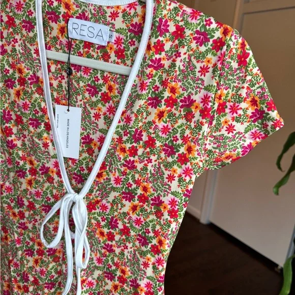 RESA Farrah Dress In Fleetwood. Floral Print Maxi Dress with Tie-Front - Picture 5 of 6